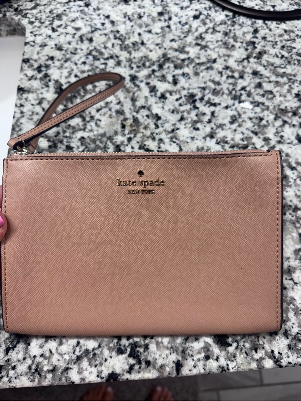 kate spade tan Wristlet